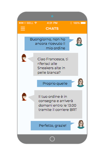 esempio di chat smart customer service